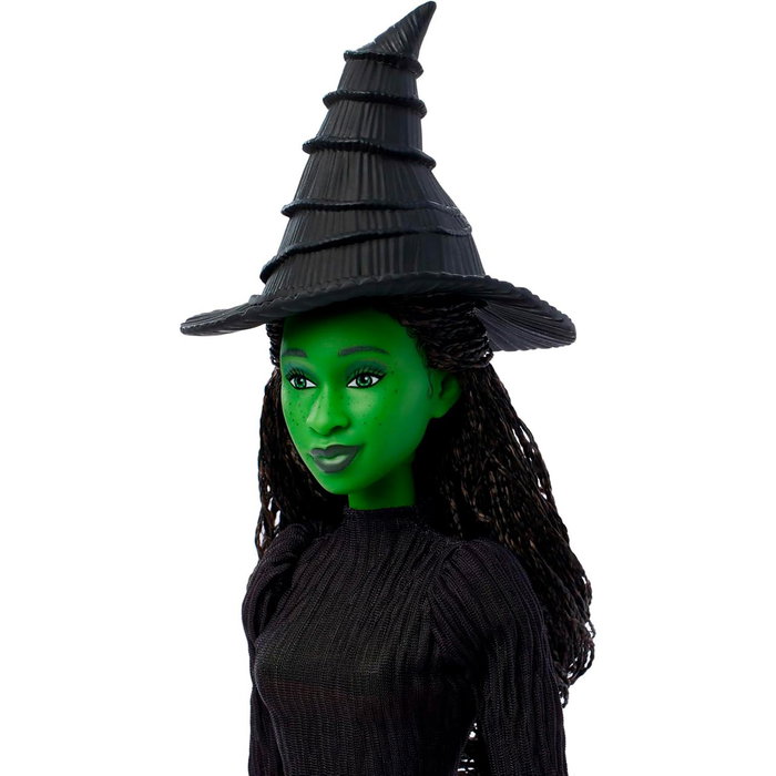 Mattel - Poupée Chanteuse Elphaba Wicked, Inspirée du Film, Chante 'Defying Gravity', 15 Secondes de Musique, Robe Interchangeable, Peau Verte, Cheveux Noirs Tressés, Jouet +4 Ans