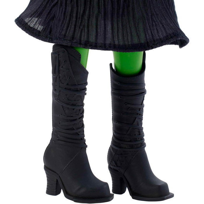 Mattel - Poupée Chanteuse Elphaba Wicked, Inspirée du Film, Chante 'Defying Gravity', 15 Secondes de Musique, Robe Interchangeable, Peau Verte, Cheveux Noirs Tressés, Jouet +4 Ans