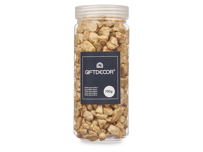 GIFTDECOR Bote Piedra 10-20 mm Métallisée Jaune 700g