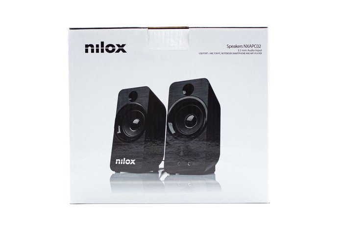 Nilox NXAPC02 Enceintes PC 2.0 6W USB Noires Nilox NXAPC02 Enceintes PC 2.0 6W USB Noires
