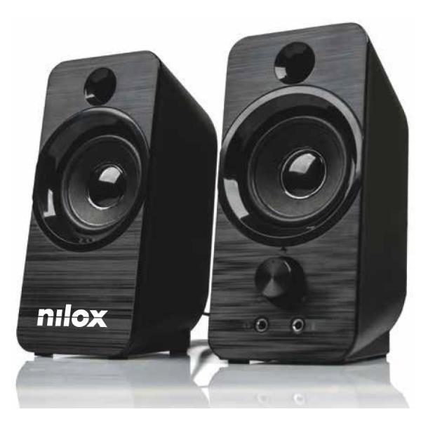 Nilox NXAPC02 Enceintes PC 2.0 6W USB Noires Nilox NXAPC02 Enceintes PC 2.0 6W USB Noires