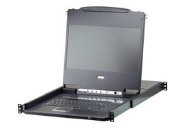 Aten CL6708MW - Commutateur KVM LCD 8 ports DVI Full HD, écran intégré 17,3", contrôle jusqu'à 64 PC