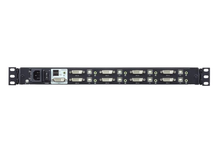 Aten CL6708MW - Commutateur KVM LCD 8 ports DVI Full HD, écran intégré 17,3", contrôle jusqu'à 64 PC