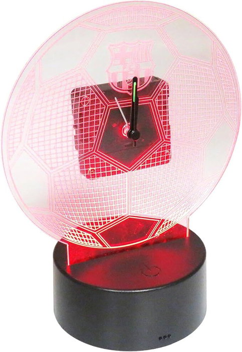 CYP BRANDS - Réveil LED à écran FC Barcelona en métacrylate avec lumière RGB réglable - Forme ballon de football