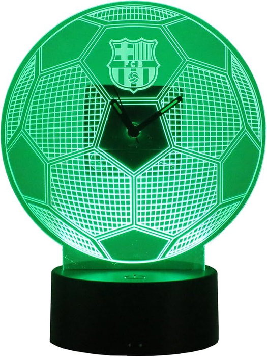 CYP BRANDS - Réveil LED à écran FC Barcelona en métacrylate avec lumière RGB réglable - Forme ballon de football