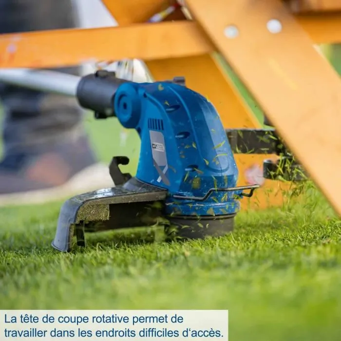 Scheppach C-LT300-X - Coupe-bordure sans fil 2 en 1, largeur de coupe 30 cm, moteur brushless, manche réglable, avec 2 batteries 20V 2Ah IXES et chargeur double