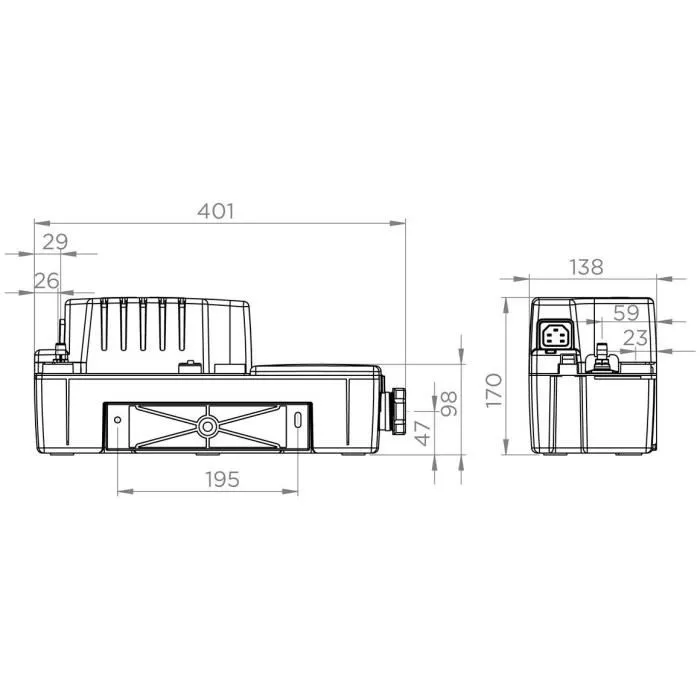 SFA Sanicondens Best Flat Pompe de relevage de condensats pour chaudière au sol - Silencieux 45 dBA avec neutralisation