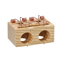 WOLFPACK LINEA PROFESIONAL Piège en bois pour souris à 2 trous Ø 28 mm