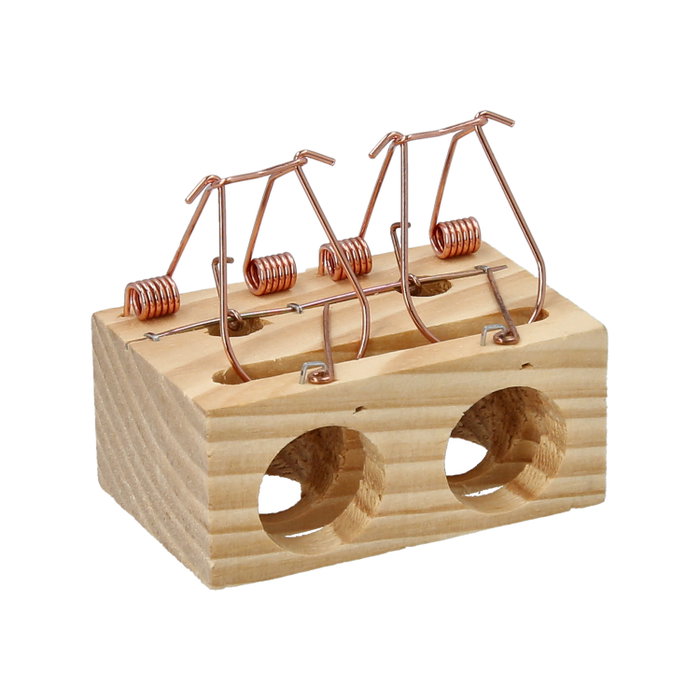 WOLFPACK LINEA PROFESIONAL Piège en bois pour souris à 2 trous Ø 28 mm