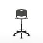 Tabouret Taburete Robledo Pivotant Chlorure de polyvinyle Gris foncé Structure polyamide noire Sans accoudoirs Sans appui-tête Roulettes en nylon 50 mm