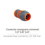 SATURNIA Connecteur de tuyau universel en plastique 1/2" 5/8" 3/4"