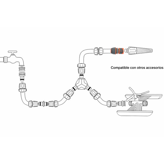 SATURNIA Connecteur de tuyau universel en plastique 1/2" 5/8" 3/4" SATURNIA Connecteur de tuyau universel en plastique 1/2" 5/8" 3/4"