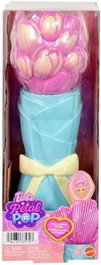 Mattel Barbie Petal Pop Tulipán, Poupée Barbie Robe Rose avec Accessoires Fleurs, Dimensions 32x12x12 cm, pour Enfants dès 3 ans