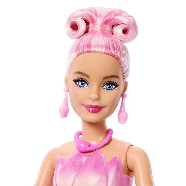Mattel Barbie Petal Pop Tulipán, Poupée Barbie Robe Rose avec Accessoires Fleurs, Dimensions 32x12x12 cm, pour Enfants dès 3 ans