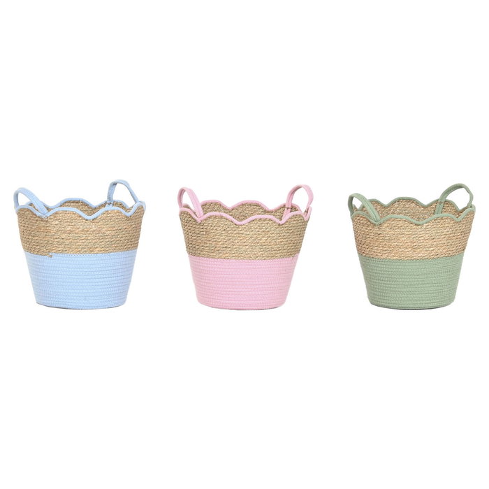 Home ESPRIT Lot de 3 Paniers Décoratifs Enfant Bleu Vert Rose Naturel Home ESPRIT Lot de 3 Paniers Décoratifs Enfant Bleu Vert Rose Naturel