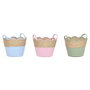 Home ESPRIT Lot de 3 Paniers Décoratifs Enfant Bleu Vert Rose Naturel