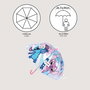Poe Burbuja Stitch - Parapluie manuel avec poignée en bulle pour enfant, motif Stitch (Disney) - Bleu