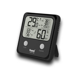 SAMI Station météo avec thermo/hygro et chiffres XL - Noir