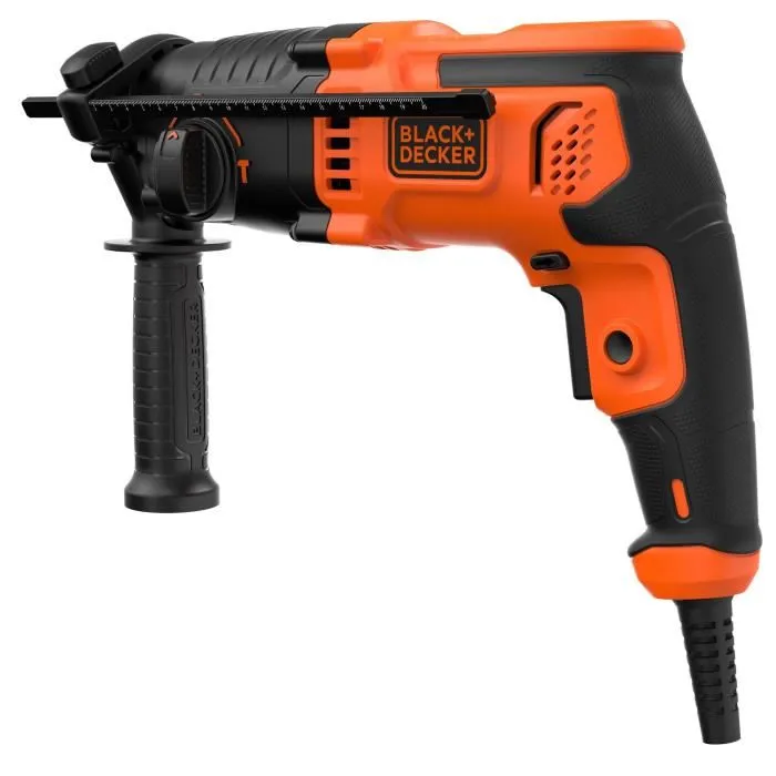 Black + Decker BEHS01-QS Perforateur filaire 650W - 3 fonctions (perforation, perçage, burinage) - Livré avec mandrin SDS+ et 2 forets béton 6 mm et 8 mm Black + Decker BEHS01-QS Perforateur filaire 650W - 3 fonctions (perforation, perçage, burinage) - Livré avec mandrin SDS+ et 2 forets béton 6 mm et 8 mm