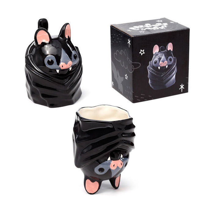 PUCKATOR Tasse 3D motif chauve-souris en céramique - Non adaptée au lave-vaisselle ou au micro-ondes