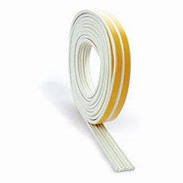Brinox - Burlet Adhésif en Forme E pour Porte et Fenêtre - Blanc - 9x4 mm - Rouleau de 6 mètres - Isolation Thermique et Acoustique