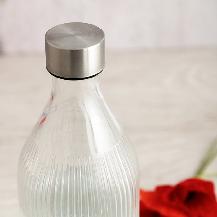 Bouteille d'eau Quid Maison Gris verre 1 L (12 Unités) Bouteille d'eau Quid Maison Gris verre 1 L (12 Unités)