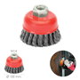 WOLFPACK LINEA PROFESIONAL Brosse coupelle en acier tressé Ø 100 mm, filetage M14