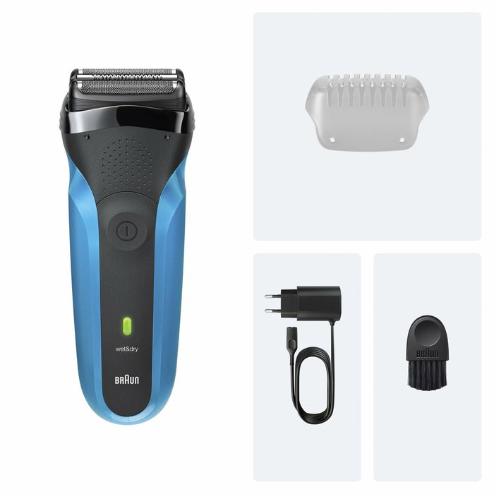 Braun Series 3 - Rasoir électrique Bleu et noir - Autonomie 30 min