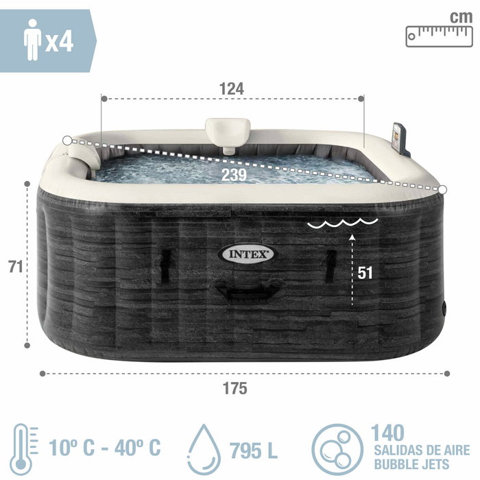 Spa gonflable Intex 4 personnes 795 L