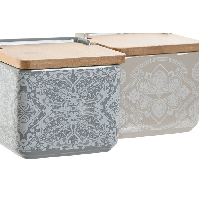 Salière avec couvercle Home ESPRIT Bleu Beige Rose Lila Bambou 750 ml 14 x 12,5 x 12 cm (2 Unités) Salière avec couvercle Home ESPRIT Bleu Beige Rose Lila Bambou 750 ml 14 x 12,5 x 12 cm (2 Unités)