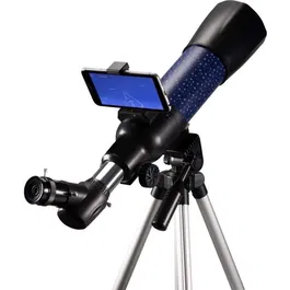 Bresser Télescope réfracteur 70/400 mm avec application de réalité augmentée - Livré avec 3 oculaires, Barlow, trépied et sac - Idéal pour enfant