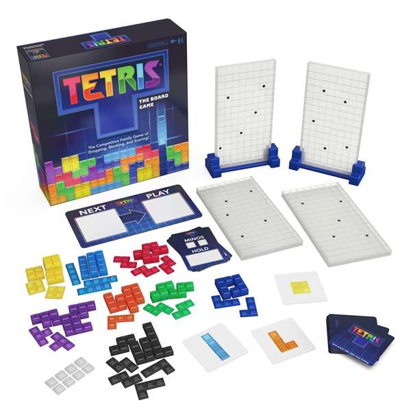 Spin Master Jeu de Table Fog Tetris - Jeu de société traditionnel Tetris - Dimensions : 25,40 x 25,40 x 6,35 cm - À partir de 8 ans