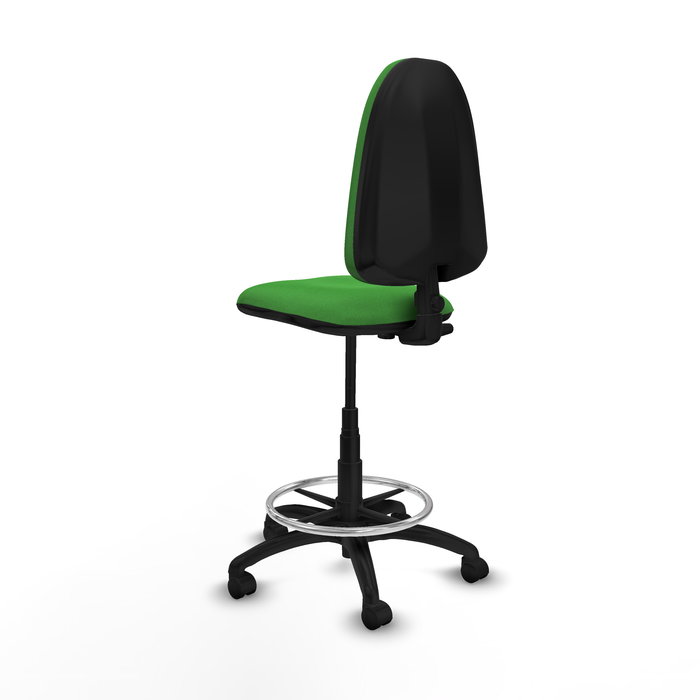 Tabouret Aýna taburete Contact permament de base Tissu Vert Structure polyamide noire Sans accoudoirs Sans appui-tête Roulettes en nylon 50 mm
