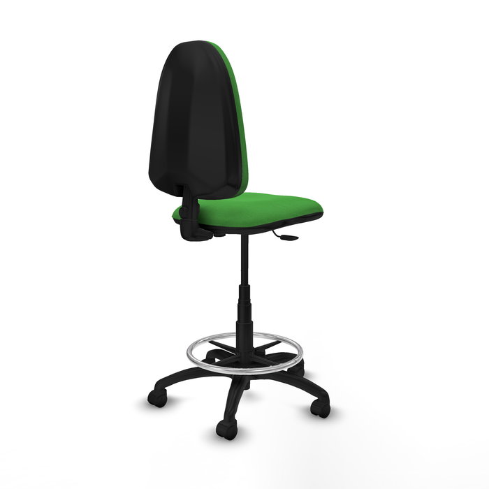 Tabouret Aýna taburete Contact permament de base Tissu Vert Structure polyamide noire Sans accoudoirs Sans appui-tête Roulettes en nylon 50 mm