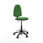 Tabouret Aýna taburete Contact permament de base Tissu Vert Structure polyamide noire Sans accoudoirs Sans appui-tête Roulettes en nylon 50 mm