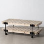 BigBuy Home Table Basse Noir Naturel 130 x 64 x 48 cm
