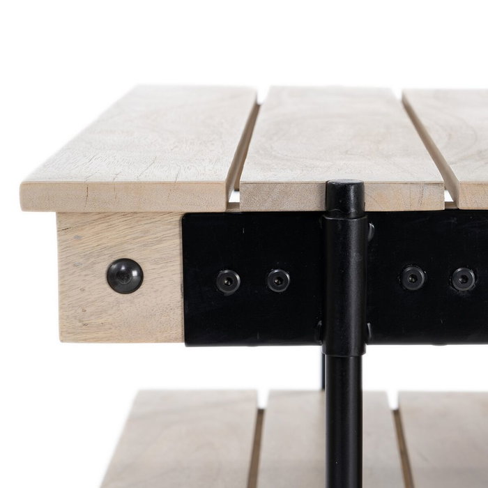 BigBuy Home Table Basse Noir Naturel 130 x 64 x 48 cm
