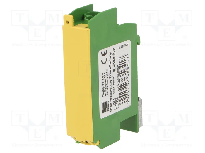 PAWBOL Bloc de séparation 100A 1kV pour rail DIN jaune-vert PAWBOL Bloc de séparation 100A 1kV pour rail DIN jaune-vert