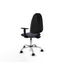 PIQUERAS Y CRESPO Chaise de bureau Algarra, tissu gris foncé, base chromée
