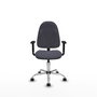 PIQUERAS Y CRESPO Chaise de bureau Algarra, tissu gris foncé, base chromée