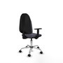PIQUERAS Y CRESPO Chaise de bureau Algarra, tissu gris foncé, base chromée
