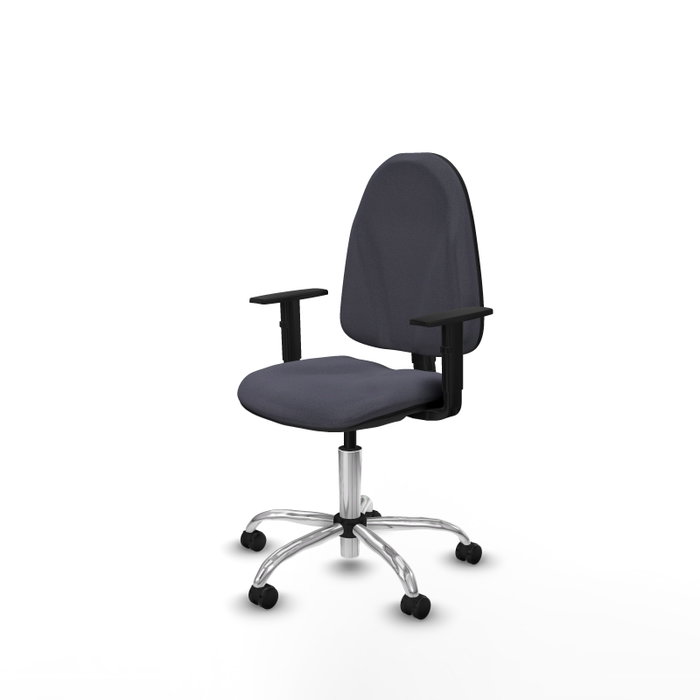 PIQUERAS Y CRESPO Chaise de bureau Algarra, tissu gris foncé, base chromée