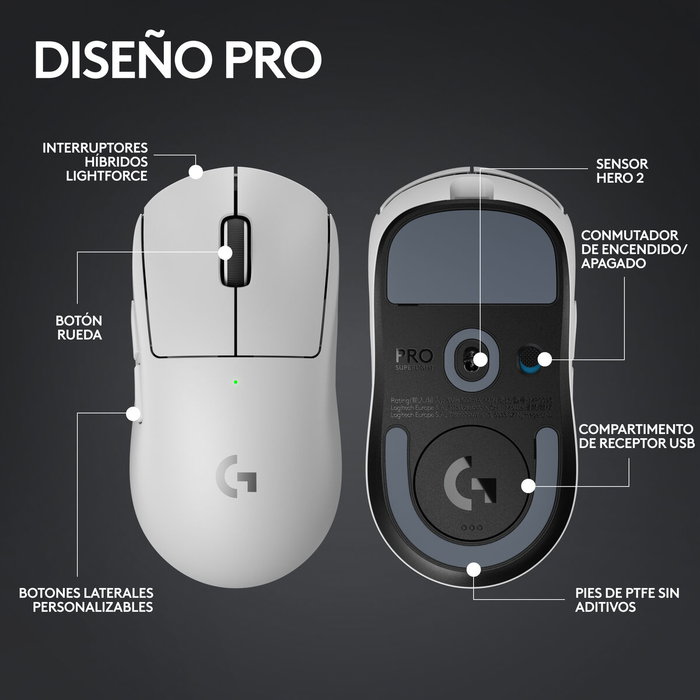 Logitech G Souris Pro X Superlight 2 Lightspeed Blanche