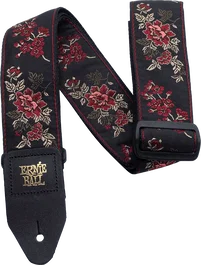 ERNIEBALL Sangle pour Guitare et Basse Jacquard Polypro Red Rose