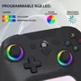Subsonic Manette sans fil Switch 2/Switch avec LEDs programmables, boutons M1/M2, gyroscope, vibrations ajustables et autonomie 10h pour Nintendo Switch/2 - Noire