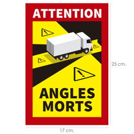 WOLFPACK LINEA PROFESIONAL Autocollant Angle Mort Camion 25x17 cm
