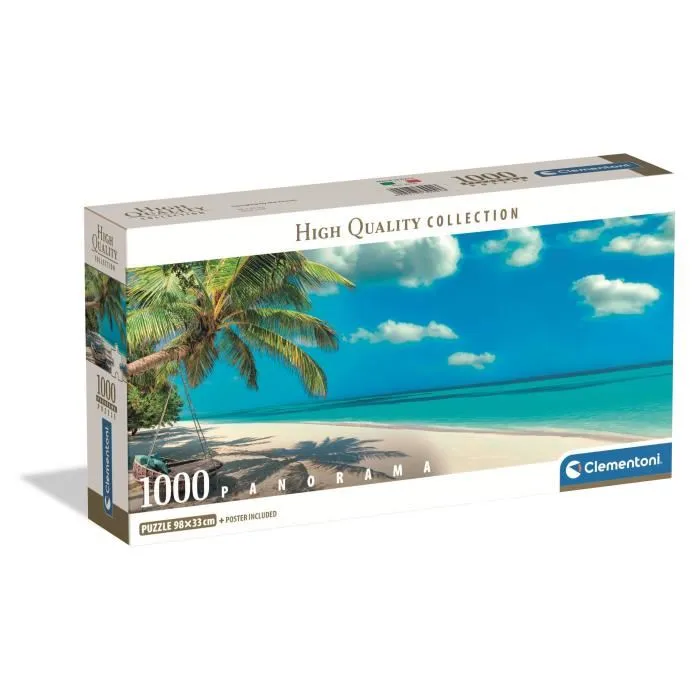 Clementoni Compact 1000 pièces Puzzle Panorama - Swinging by the Ocean - 98 x 33 cm avec Poster Clementoni Compact 1000 pièces Puzzle Panorama - Swinging by the Ocean - 98 x 33 cm avec Poster