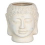 BigBuy Garden Cache-pot Crème Terre cuite Buda Oriental 14 x 14 x 15,5 cm