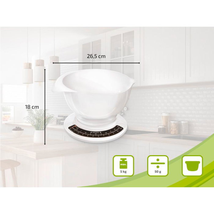 Leifheit Pèse-Personne Électronique Soehnle Culina Pro Blanc Capacité 5 kg - 65054