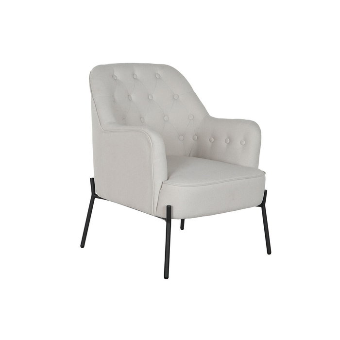 Fauteuil DKD Home Decor Noir Beige Métal 65 x 73 x 79,5 cm Fauteuil DKD Home Decor Noir Beige Métal 65 x 73 x 79,5 cm